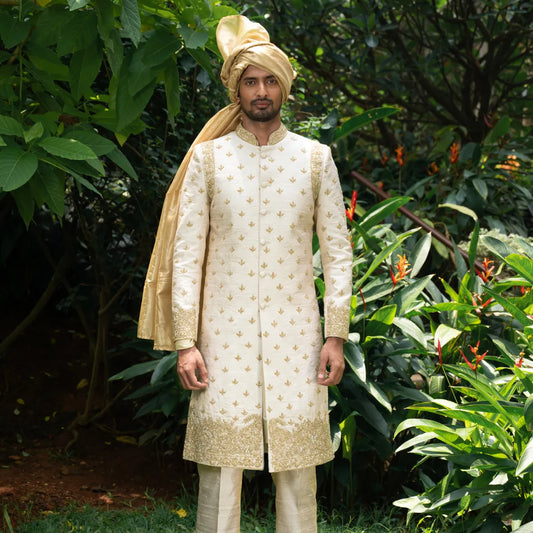 Ivory Silk Sherwani