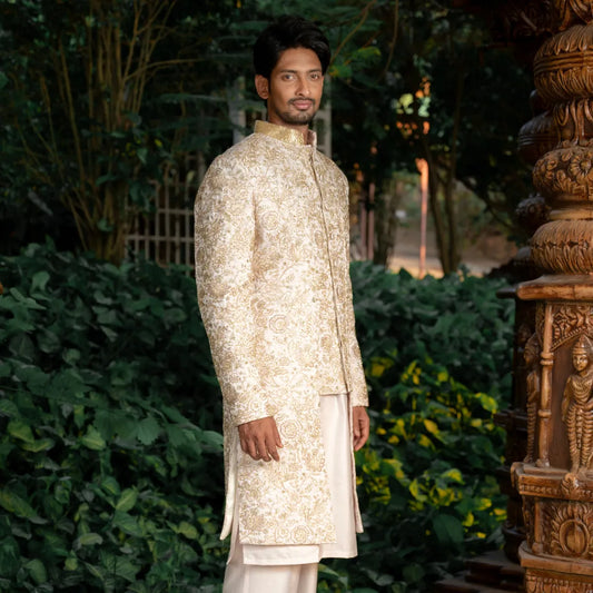 Pale Pink Banarasi Indowestern